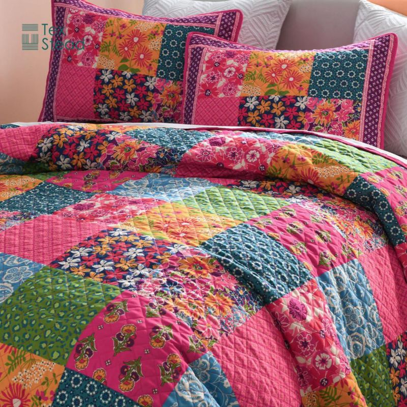 Juego de colcha TEXSTEAD Queen 230 cm reversible de patchwork