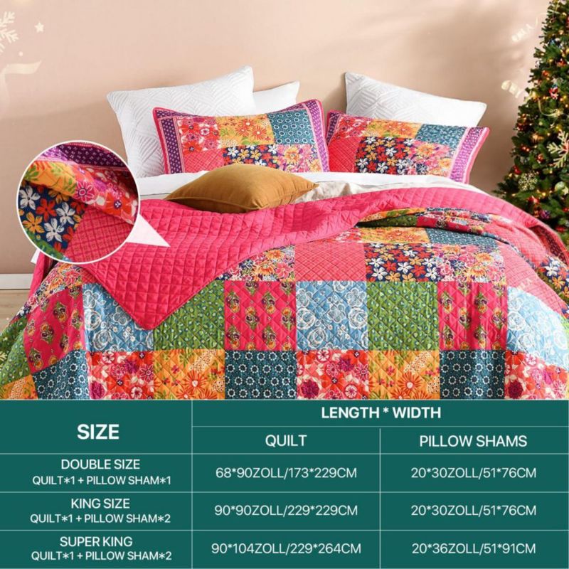 Juego de colcha TEXSTEAD Queen 230 cm reversible de patchwork
