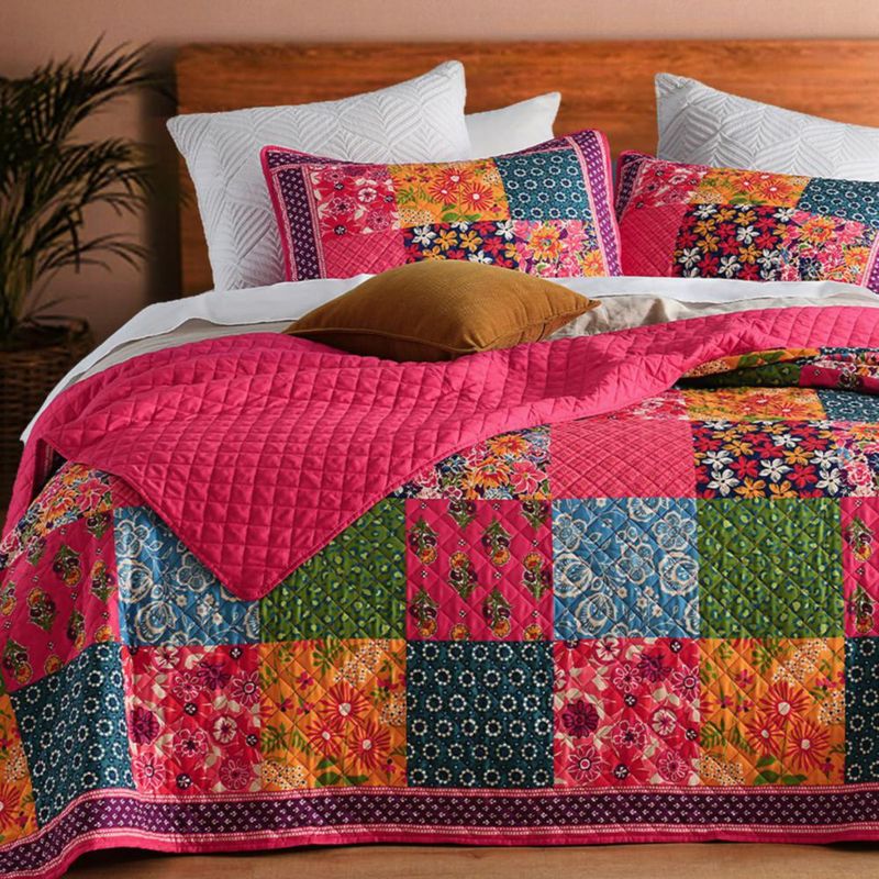 Juego de colcha TEXSTEAD Queen 230 cm reversible de patchwork