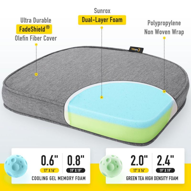 Almohadillas para silla SUNROX 48 cm juego de 2 gris carbón