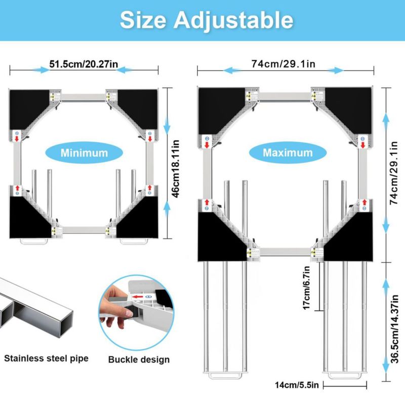 Kit de Apilamiento Kiss Core Ajustable 61‑74 cm para Secadora