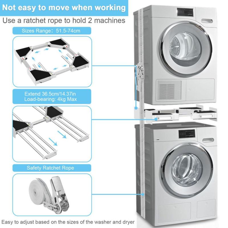 Kit de Apilamiento Kiss Core Ajustable 61‑74 cm para Secadora
