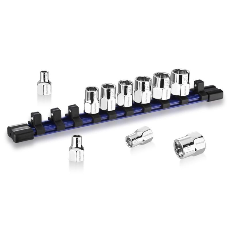 Juego de vasos métricos WORKPRO 3/8" 10 piezas Cr‑V