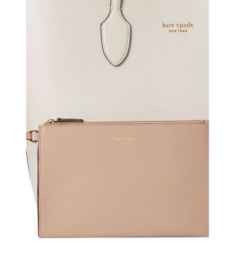 Bolso grande Bleecker de cuero Saffiano Kate Spade New York – Color pergamino