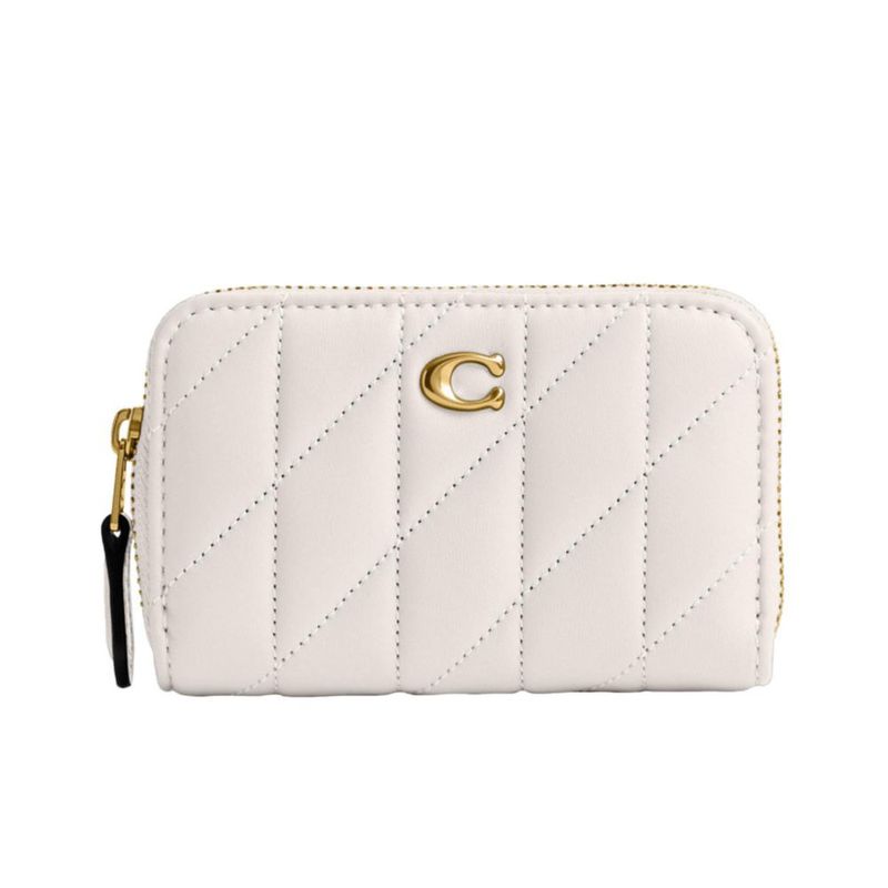 Cartera Coach acolchada de cuero tipo almohada 11 cm color tiza
