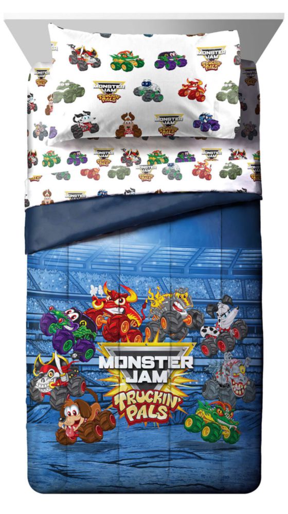 Juego de ropa de cama Jay Franco Twin Monster Jam de 5 piezas