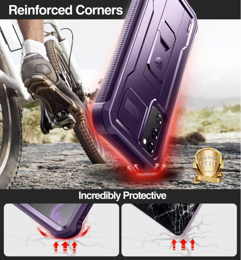 Funda Dexnor para Samsung Galaxy S20 FE 6.5" con soporte plegable – Púrpura fantasma
