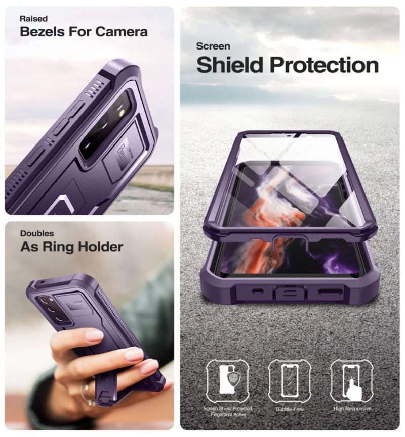 Funda Dexnor para Samsung Galaxy S20 FE 6.5" con soporte plegable – Púrpura fantasma