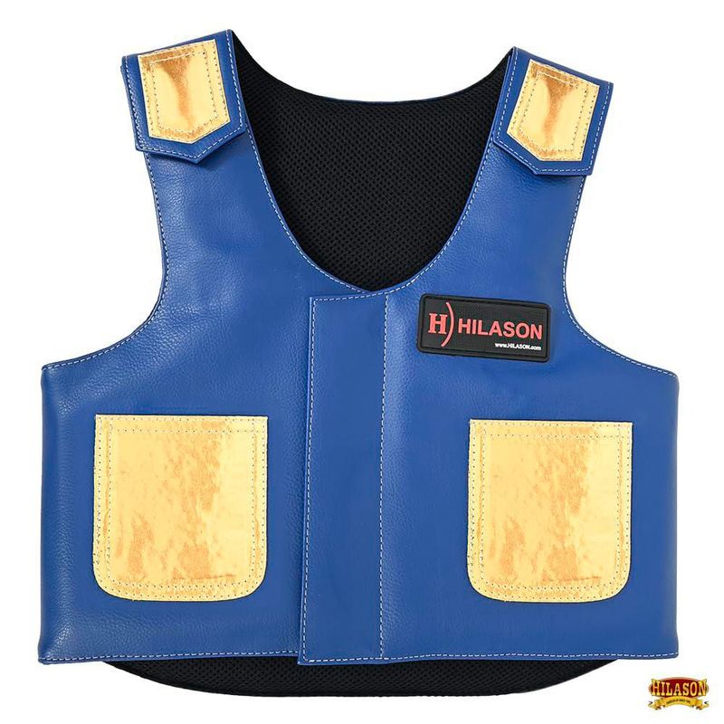 Chaleco de Monta de Toros HILASON Juvenil Azul/Oro