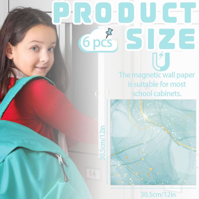 Papel pintado magnético Gosodeny 30 cm – Pack de 6 con diseño acuarela