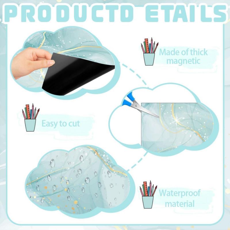 Papel pintado magnético Gosodeny 30 cm – Pack de 6 con diseño acuarela