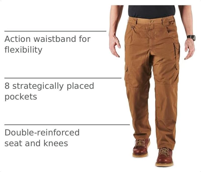 Pantalones cargo tácticos 5.11 38W x 34L Marrón Ripstop
