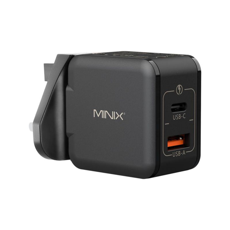 Cargador USB MINIX P1 30W GaN de 2 puertos plegable
