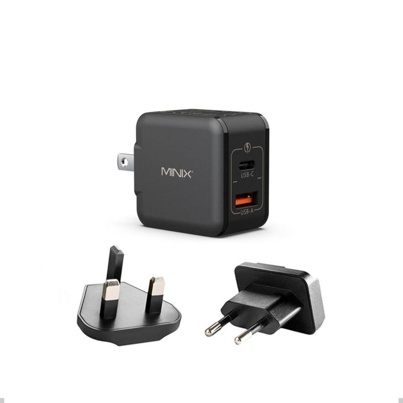 Cargador USB MINIX P1 30W GaN de 2 puertos plegable