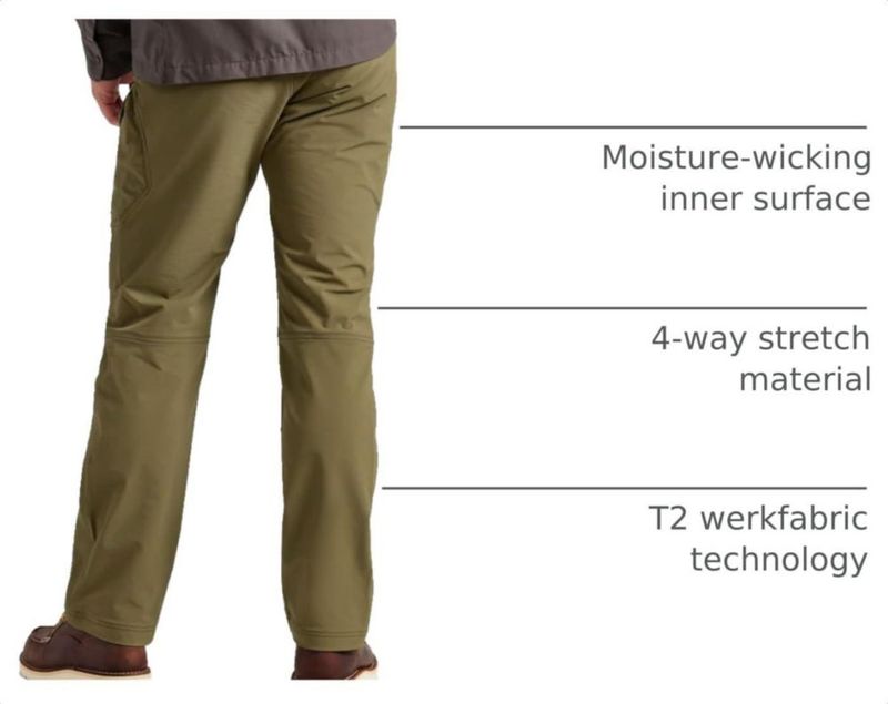 PANTALONES DE TRABAJO TRUEWERK 34W x 76 cm Oliva T2 WerkPant