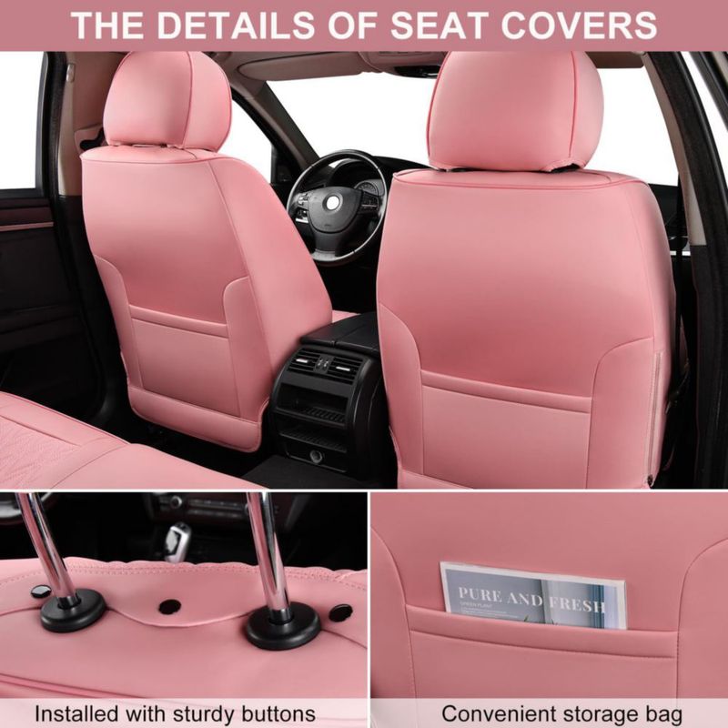 Fundas de Asiento TINRAIYANG Rosa (Par Delantero) Transpirables