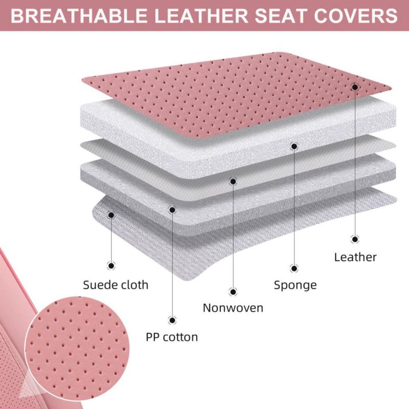 Fundas de Asiento TINRAIYANG Rosa (Par Delantero) Transpirables