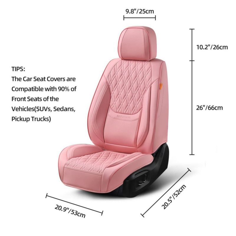 Fundas de Asiento TINRAIYANG Rosa (Par Delantero) Transpirables