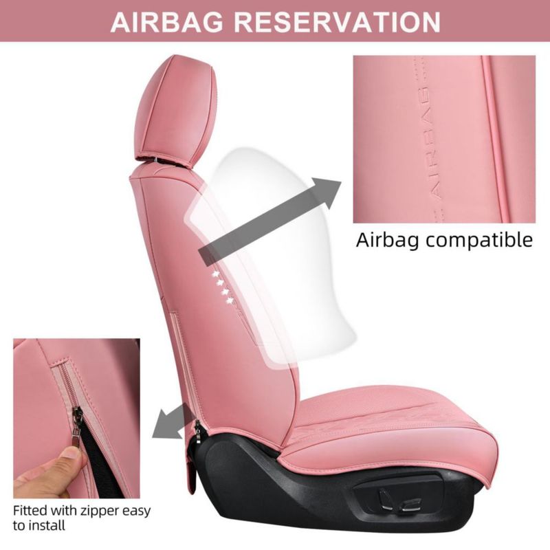Fundas de Asiento TINRAIYANG Rosa (Par Delantero) Transpirables