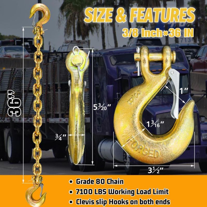 Cadenas de Seguridad SENKEYFE 3/8" x 91 cm (2 unidades) Galvanizadas