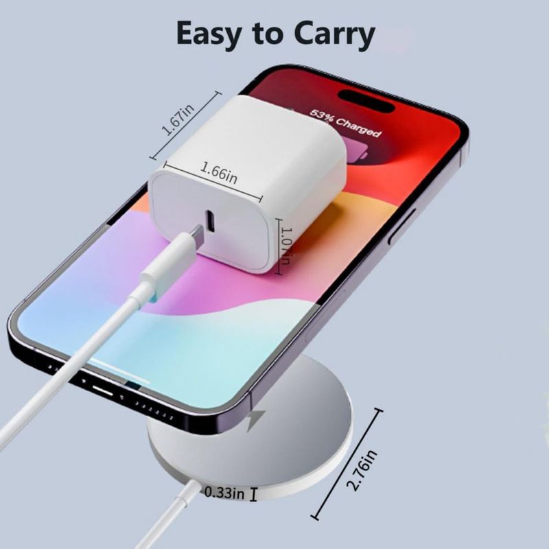 Cargador inalámbrico Rvelon pack de 2 de 3 m Mag‑Safe para iPhone