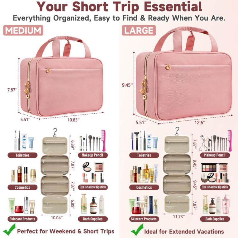 Bolsa de aseo colgante Voyree con bolsillos transparentes