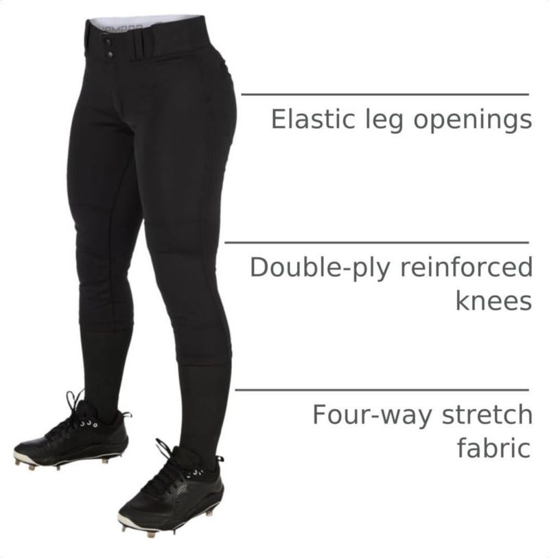Pantalón de Softball CHAMPRO XXL Negro Poliéster
