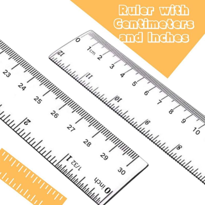 Regla EACOZY de 30 cm (plástico transparente) – 2 unidades