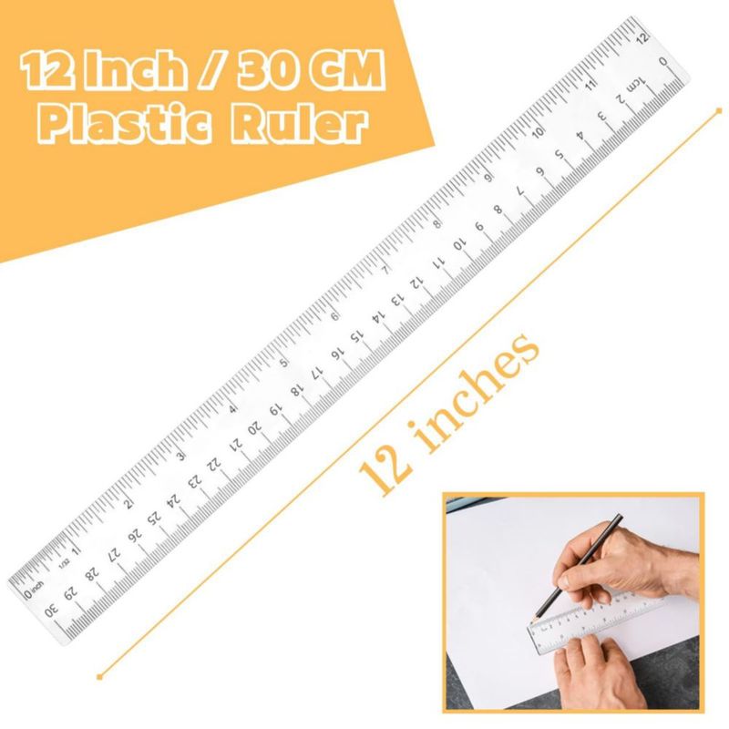 Regla EACOZY de 30 cm (plástico transparente) – 2 unidades