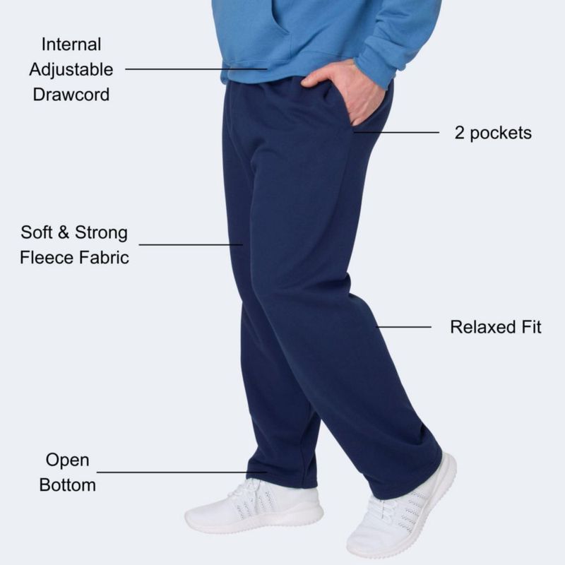 PANTALONES Hanes EcoSmart de Pierna Abierta 3XL Azul Marino