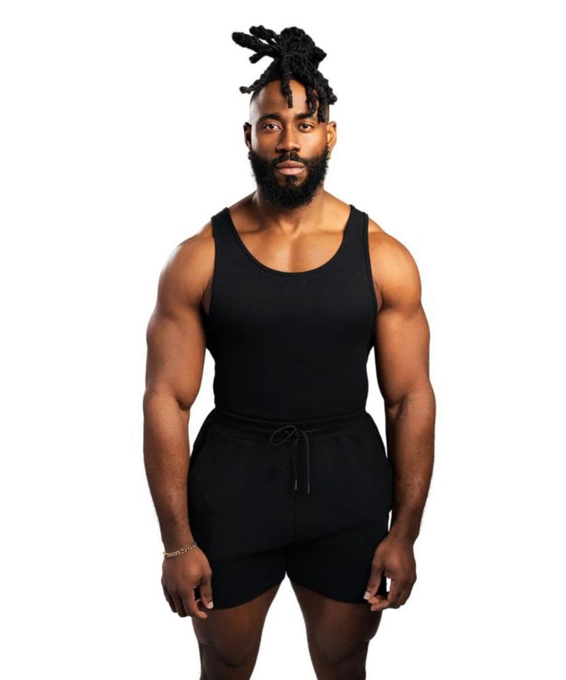 Camiseta sin mangas Ekkovision negra talla L de algodón y spandex