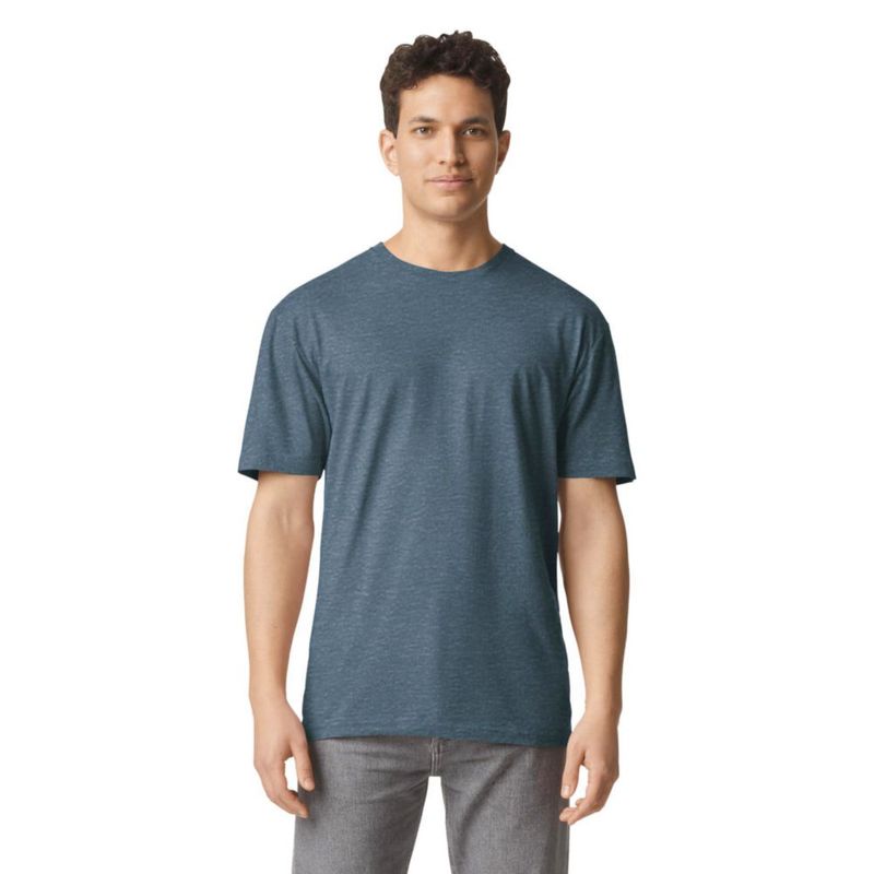 Camiseta Gildan G64000 Heather Navy (2 unidades) Talla Mediana