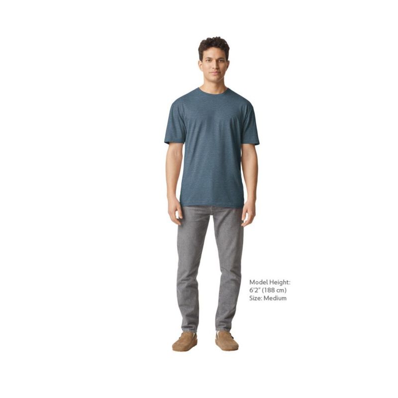 Camiseta Gildan G64000 Heather Navy (2 unidades) Talla Mediana
