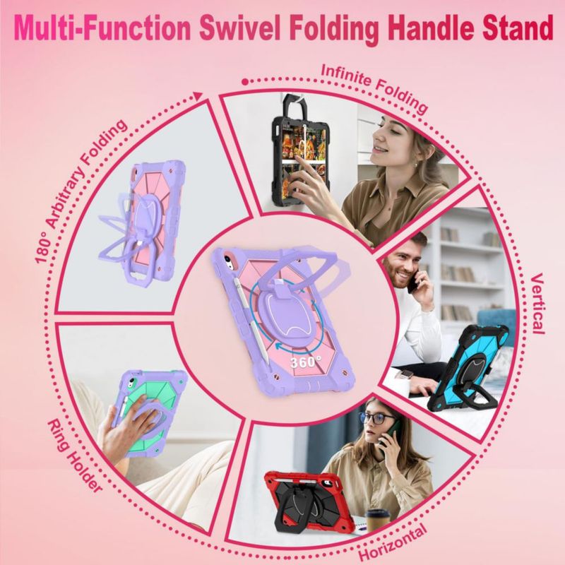 Funda para iPad WESOROL 11/10ª Generación con Soporte Giratorio Morado