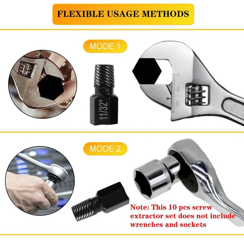 Extractor de Tornillos LPABY 10 piezas - Juego Multi‑espiga