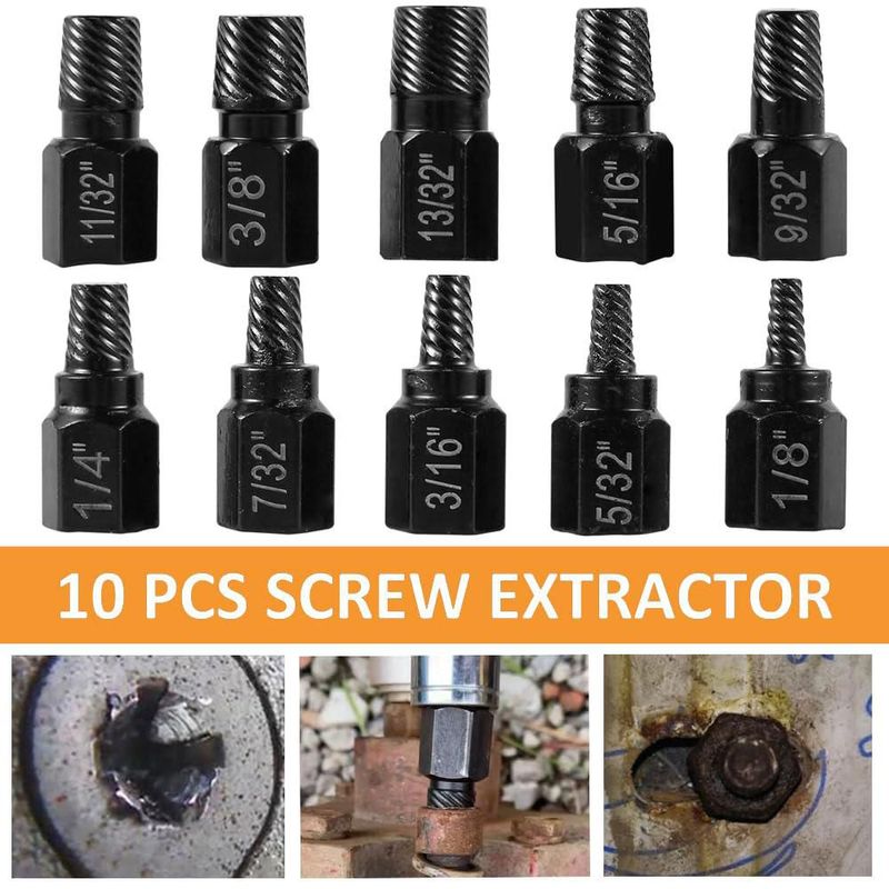 Extractor de Tornillos LPABY 10 piezas - Juego Multi‑espiga