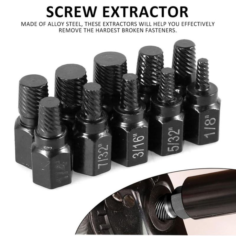 Extractor de Tornillos LPABY 10 piezas - Juego Multi‑espiga