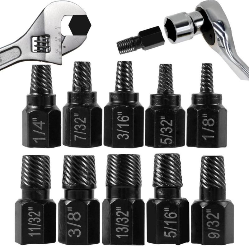 Extractor de Tornillos LPABY 10 piezas - Juego Multi‑espiga