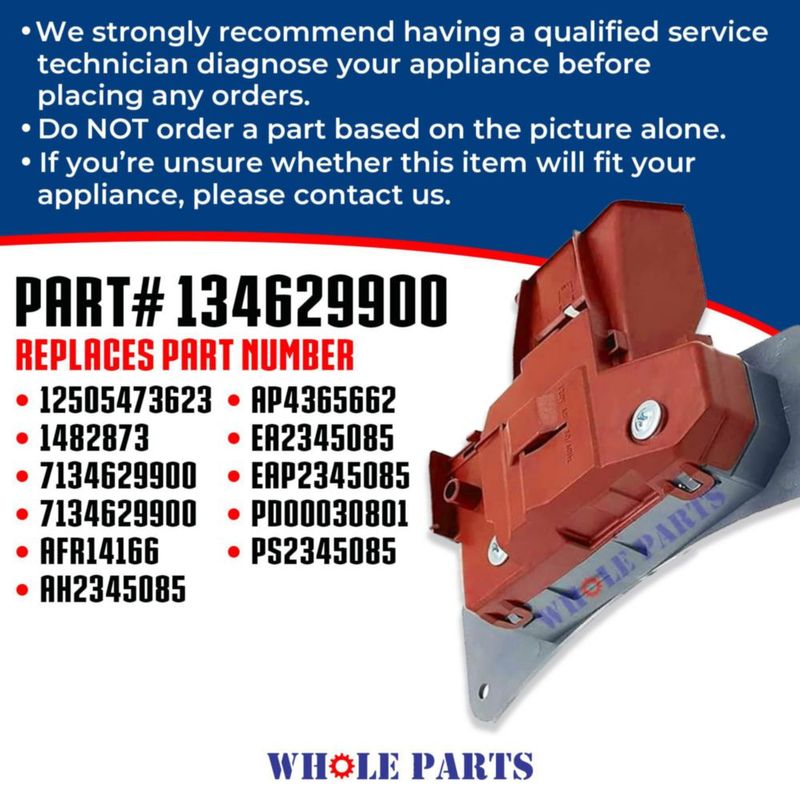 Pestillo de puerta para lavadora Whole Parts 134629900 120 V
