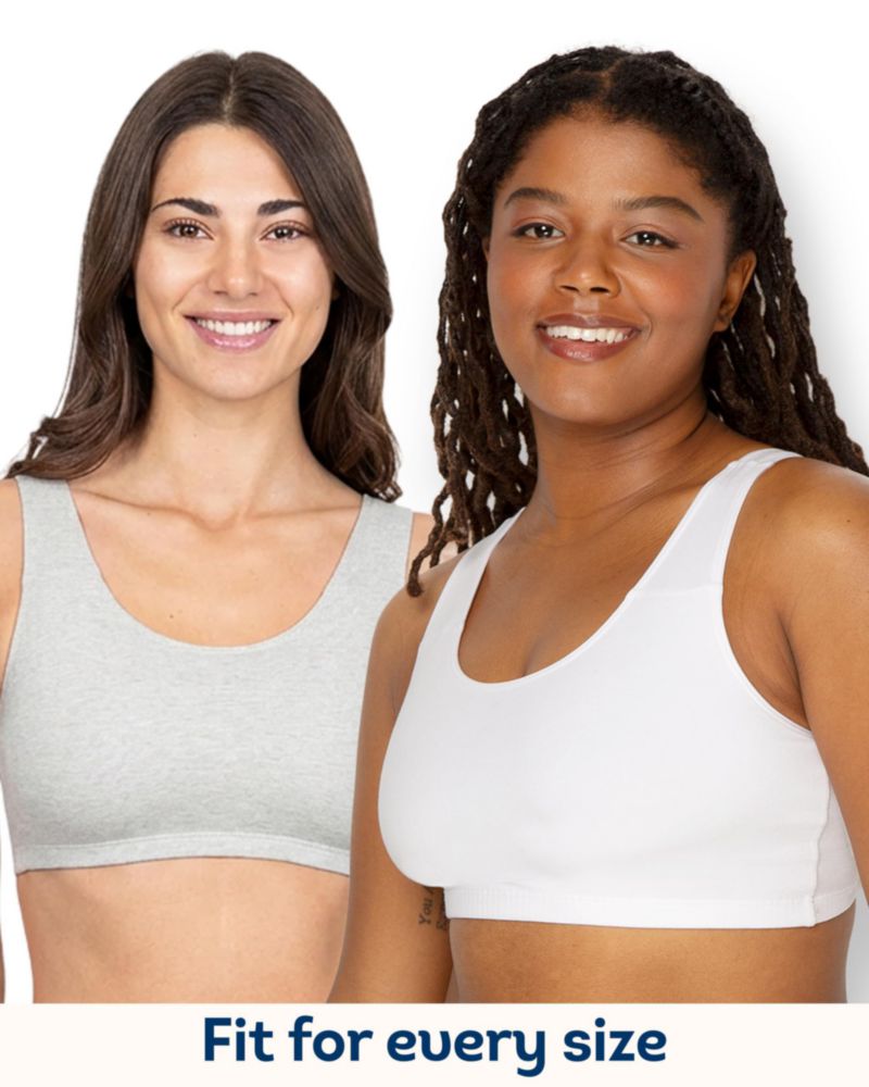 Fruit of the Loom Sujetador Deportivo Sin Aros de Algodón Tipo Top Sin Mangas - Pack Múltiple