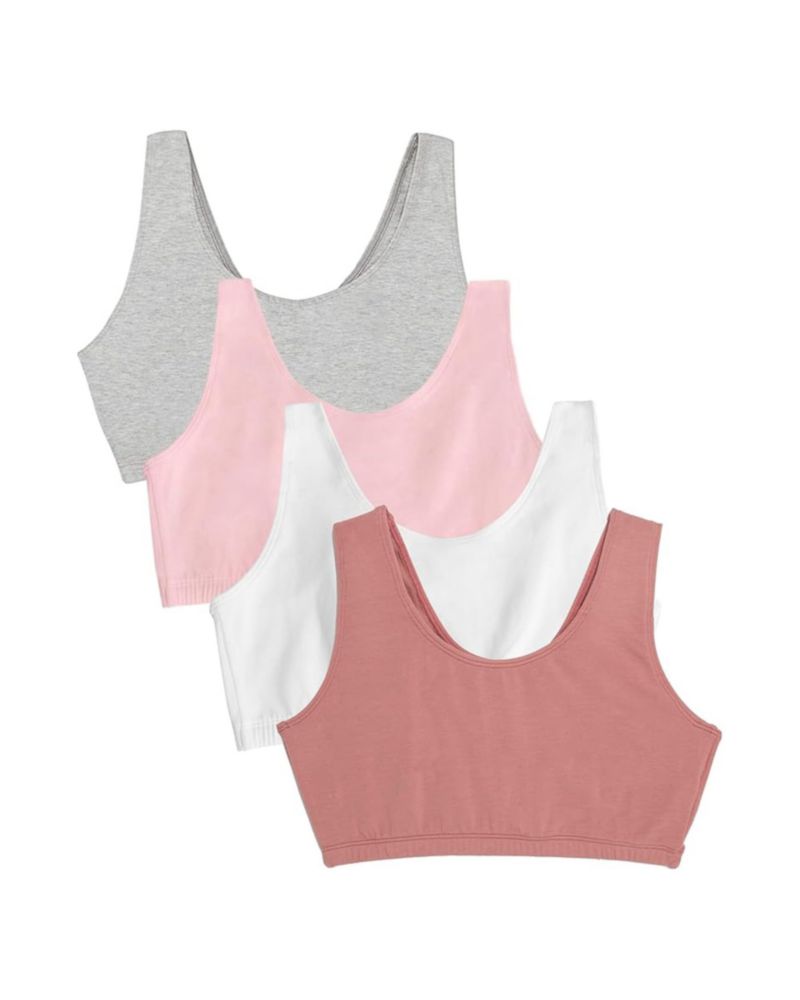 Fruit of the Loom Sujetador Deportivo Sin Aros de Algodón Tipo Top Sin Mangas - Pack Múltiple