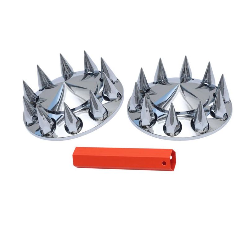 Juego de tapas de cubo JESONN cromado de 33 mm con diseño puntiagudo