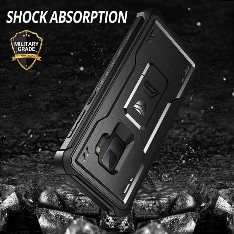 Funda Dexnor para Samsung Galaxy S9 con soporte retráctil - Negra