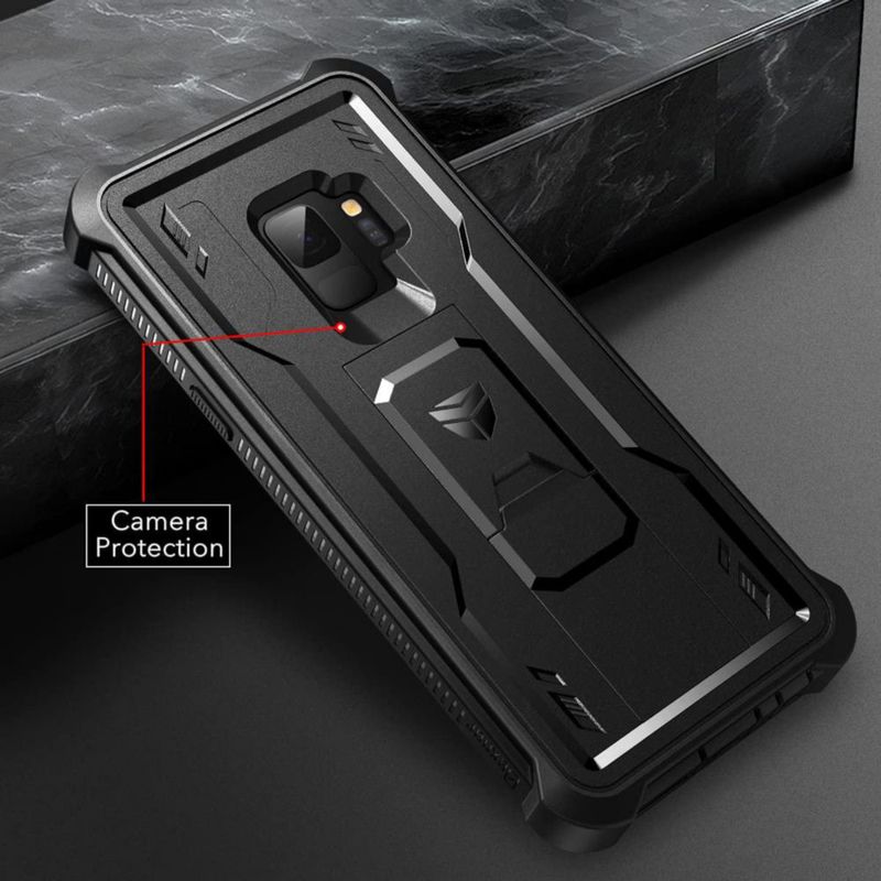 Funda Dexnor para Samsung Galaxy S9 con soporte retráctil - Negra