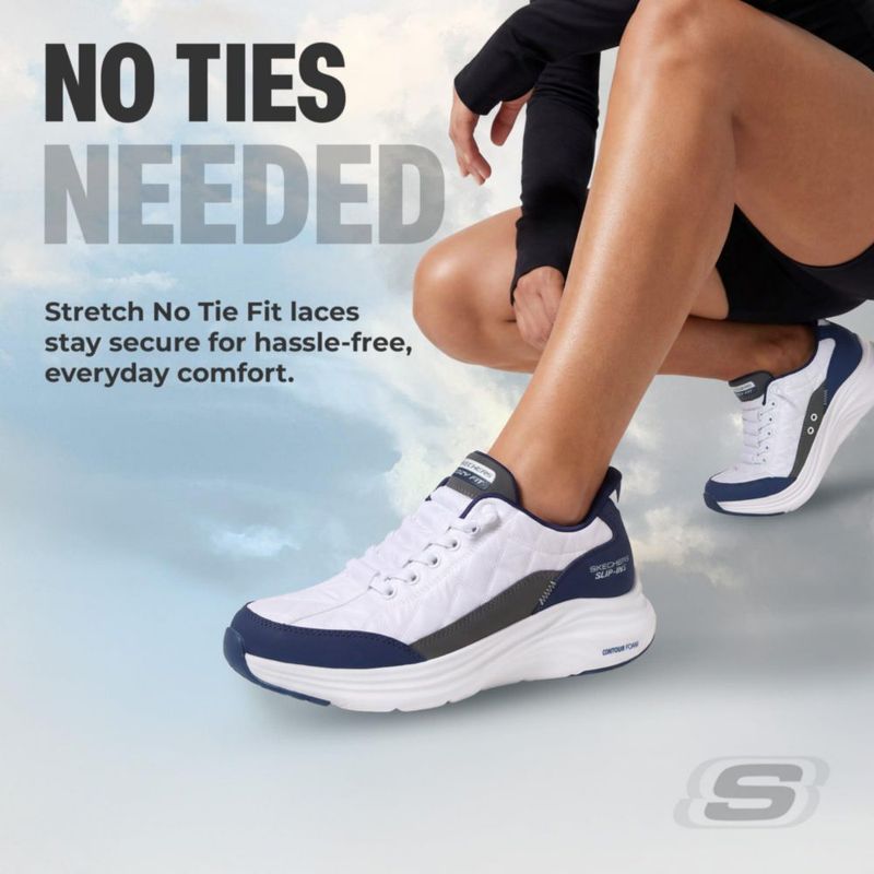 Zapatillas Skechers Contour Foam Slip-Ins Blanco/Azul Marino Talla 11