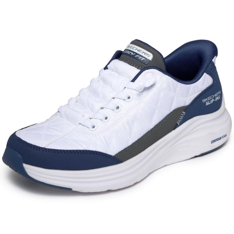 Zapatillas Skechers Contour Foam Slip-Ins Blanco/Azul Marino Talla 11