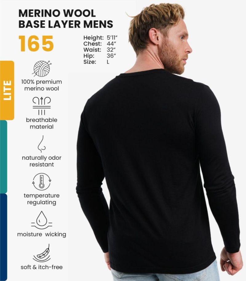 Camisa Merino.tech L 165 g negro + calcetines