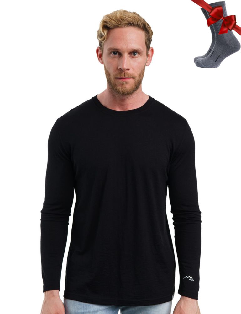 Camisa Merino.tech L 165 g negro + calcetines