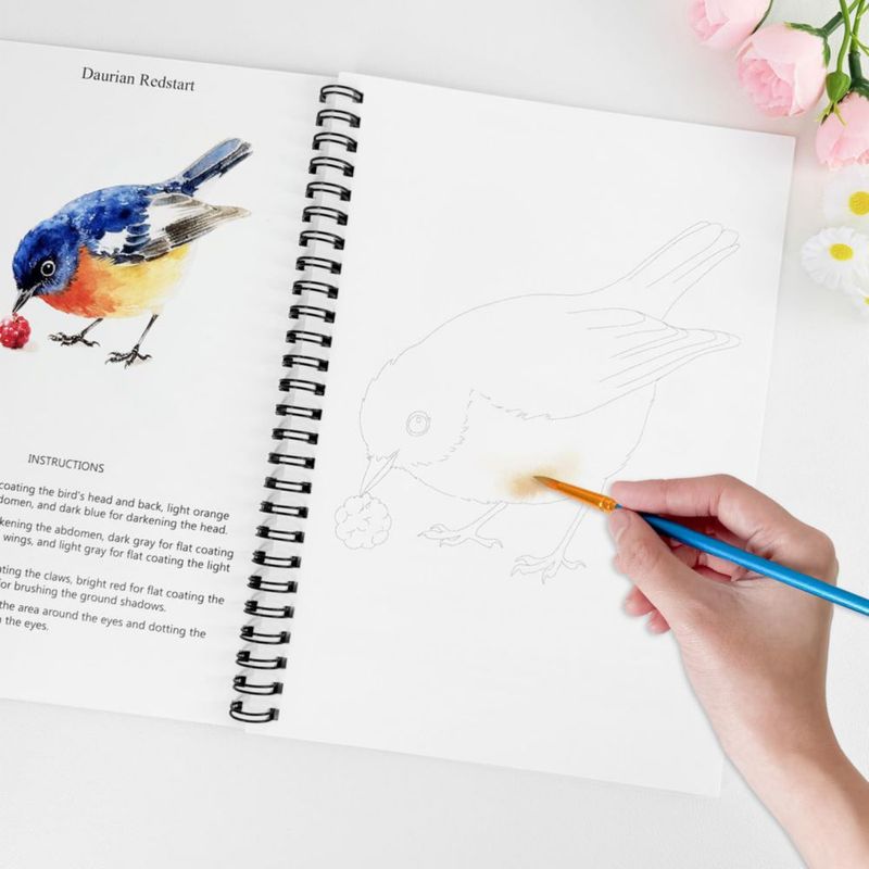 Cuaderno de acuarela Terself Pájaros – 15 pinturas