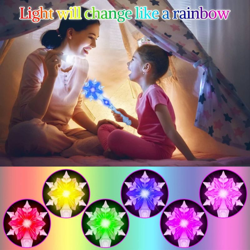 Varita mágica KingGlee Light Up Frozen con forma de copo de nieve para niños